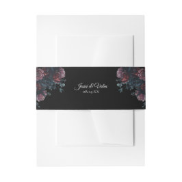 Black Floral Wedding Gothic Einladungsbanderole