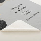 Black Floral Wedding Jubiläum Sherpa Blanket Sherpadecke (3/4)