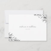 Black Floral Wedding Meal Choice RSVP Karte (Rückseite)