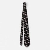 Black Floral Wedding Neck Tie Krawatte (Rückseite)