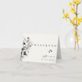 Black Floral Wedding Reservierte Karte (Gelbe Blume)