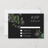 Black Floral Wedding Response Cards UAWG RSVP Karte (Vorderseite)