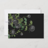 Black Floral Wedding Response Cards UAWG RSVP Karte (Rückseite)