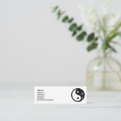 Black Floral Yin Yang Visitenkarte (Stehend Vorderseite)