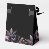 Black Florals Gothic Wedding Geschenkschachtel (Rückseite)