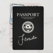 Black Florida Passport Save the Date (Vorne/Hinten)