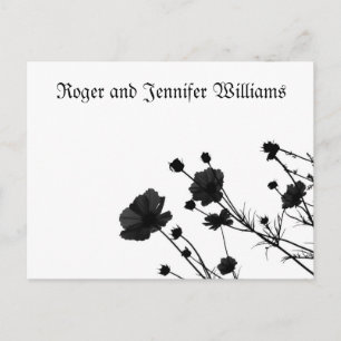 Black Flower Bloom Vielen Dank Postkarte