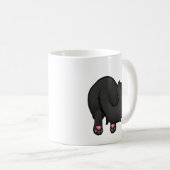 Black Fluffy Kitty Hintern Kaffeetasse (VorderseiteRechts)