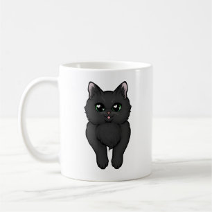 Black Fluffy Kitty Hintern Kaffeetasse