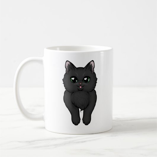 Black Fluffy Kitty Hintern Kaffeetasse (Links)