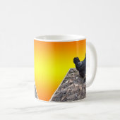Black Fluffy Rooster Dimensional Art, Kaffeetasse (VorderseiteRechts)