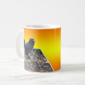 Black Fluffy Rooster Dimensional Art, Kaffeetasse (Vorderseite Links)