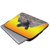 Black Fluffy Rooster Dimensional Art, Laptopschutzhülle (Vorne Knopf)