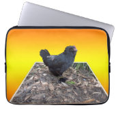 Black Fluffy Rooster Dimensional Art, Laptopschutzhülle (Vorderseite)