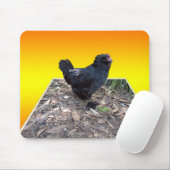 Black Fluffy Rooster Dimensional Art, Mousepad (Mit Mouse)