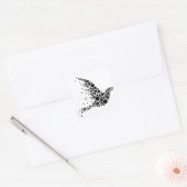 Black Flying Bird Quadratischer Aufkleber (Umschlag)