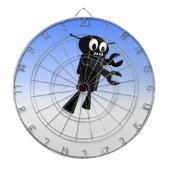 Black Flying Robot Blue Sky Hintergrund Dartscheibe (vorne)