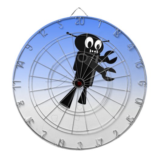 Black Flying Robot Blue Sky Hintergrund Dartscheibe (vorne)