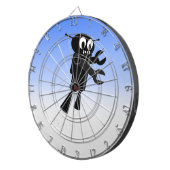 Black Flying Robot Blue Sky Hintergrund Dartscheibe (Vorderseite rechts)