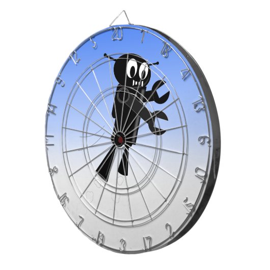 Black Flying Robot Blue Sky Hintergrund Dartscheibe (Vorderseite rechts)