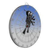 Black Flying Robot Blue Sky Hintergrund Dartscheibe (Vorderseite Links)