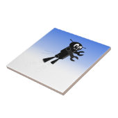 Black Flying Robot Blue Sky Hintergrund Fliese (Seite)