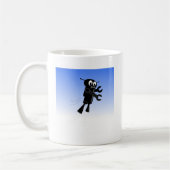 Black Flying Robot Blue Sky Hintergrund Kaffeetasse (Links)