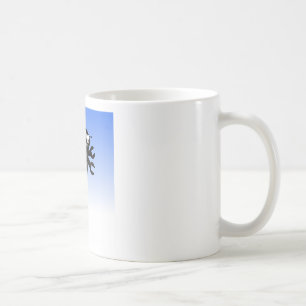 Black Flying Robot Blue Sky Hintergrund Kaffeetasse