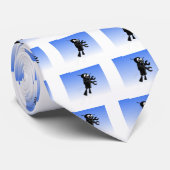 Black Flying Robot Blue Sky Hintergrund Krawatte (Gerollt)