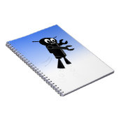 Black Flying Robot Blue Sky Hintergrund Notizblock (Rechte Seite)