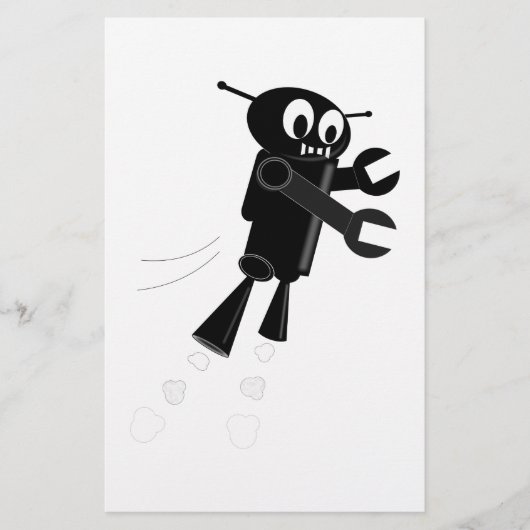 Black Flying Robot Briefpapier (Vorderseite)