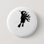 Black Flying Robot Button (Vorderseite)