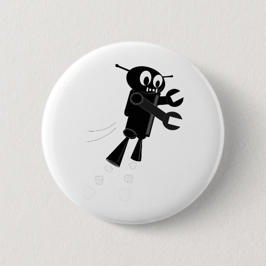 Black Flying Robot Button (Vorderseite)