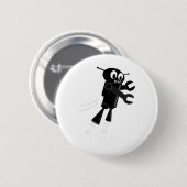 Black Flying Robot Button (Vorne & Hinten)