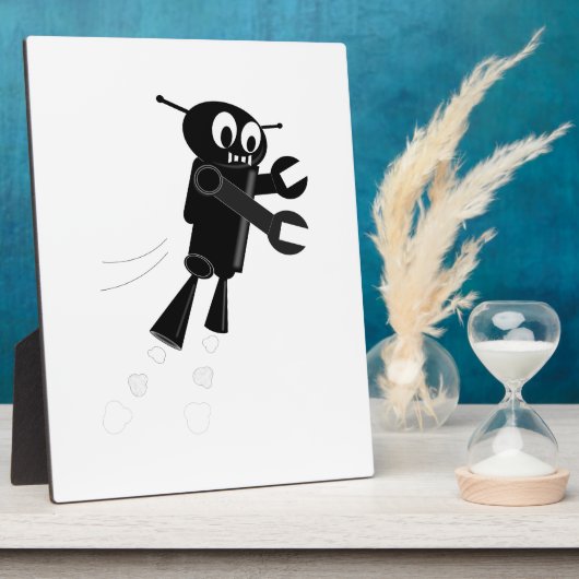 Black Flying Robot Fotoplatte (Seite)