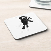 Black Flying Robot Getränkeuntersetzer (Linke Seite)