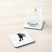 Black Flying Robot Getränkeuntersetzer (Rechte Seite)