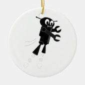 Black Flying Robot Keramik Ornament (Vorne)