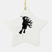 Black Flying Robot Keramik Ornament (Vorne)