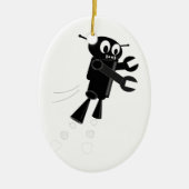 Black Flying Robot Keramikornament (Vorne)