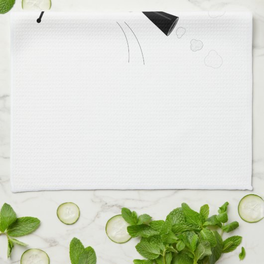 Black Flying Robot Küchentuch (Gefaltet)