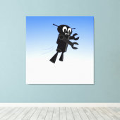 Black Flying Robot Leinwanddruck (Insitu (Holzboden))