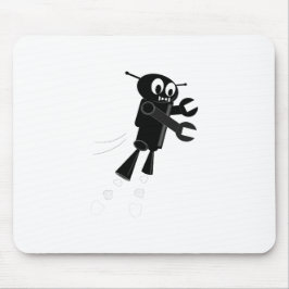 Black Flying Robot Mousepad