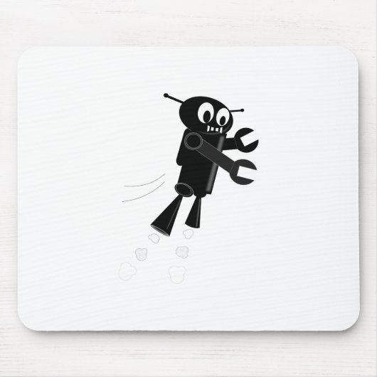 Black Flying Robot Mousepad (Vorne)