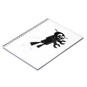 Black Flying Robot Notizblock (Linke Seite)