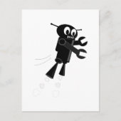 Black Flying Robot Postkarte (Vorderseite)