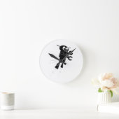 Black Flying Robot Runde Wanduhr (Zuhause)