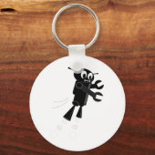 Black Flying Robot Schlüsselanhänger (Vorderseite)