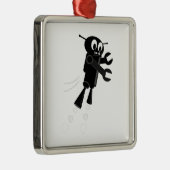 Black Flying Robot Silbernes Ornament (Rechts)