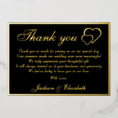 Black Foil Elegantes Foto Hochzeit Danke Karte (Vorderseite)